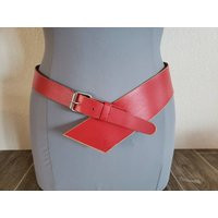 Vintage Wide Red Belt By Rb Belts | Non-Leather Waist 1970's Leather Red Medium - See Measurements | Etsy (US)