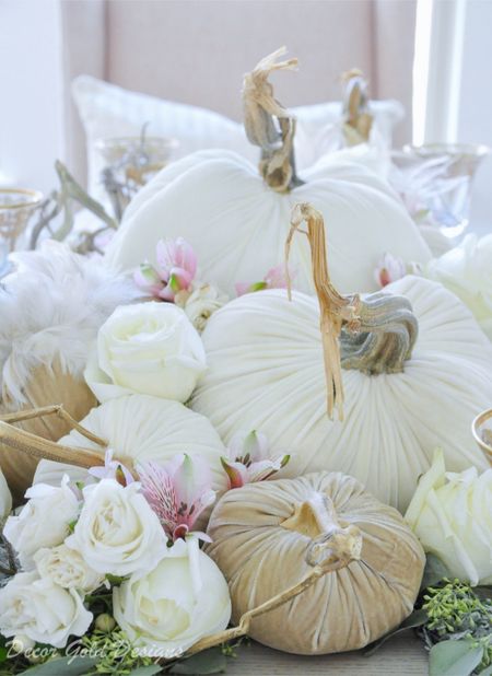 White velvet pumpkins make beautiful fall decor 

#LTKSeasonal #LTKhome