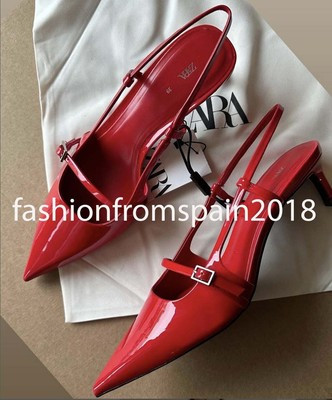 ZARA NEW WOMAN SLINGBACK SHOES WITH STRAP RED 35-42 1206/310  | eBay | eBay US