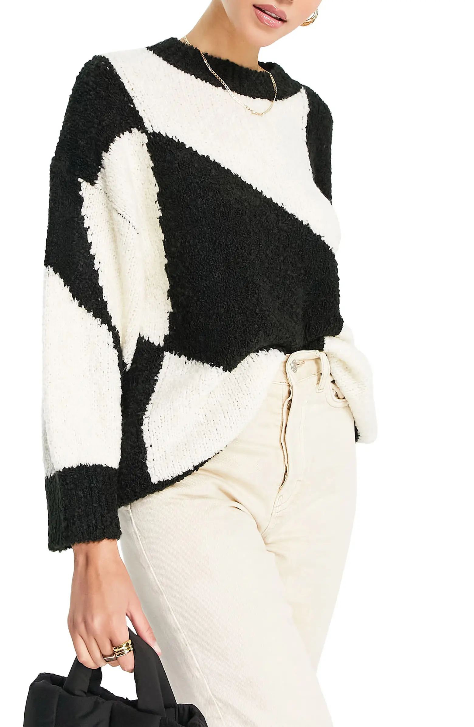 Oversize Argyle Bouclé Sweater | Nordstrom