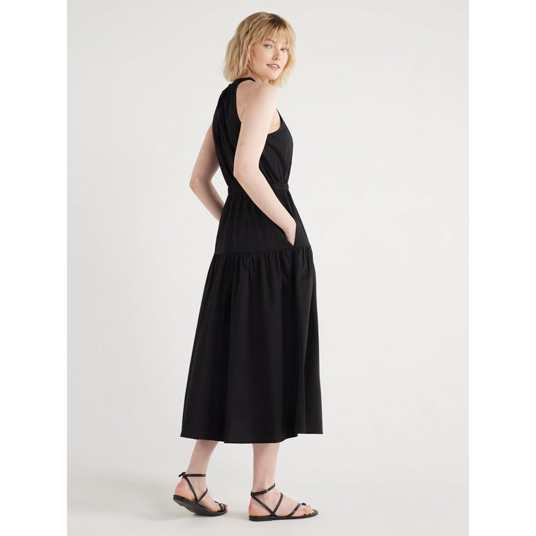 Scoop Women's Gathered Poplin Halter Dress, Sizes XS-XXL | Walmart (US)