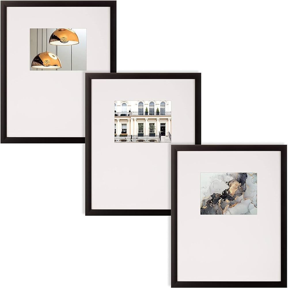 Gallery Wall 8x10 Picture Frame Set with Hanging Template, Set of 3, Black | Amazon (US)