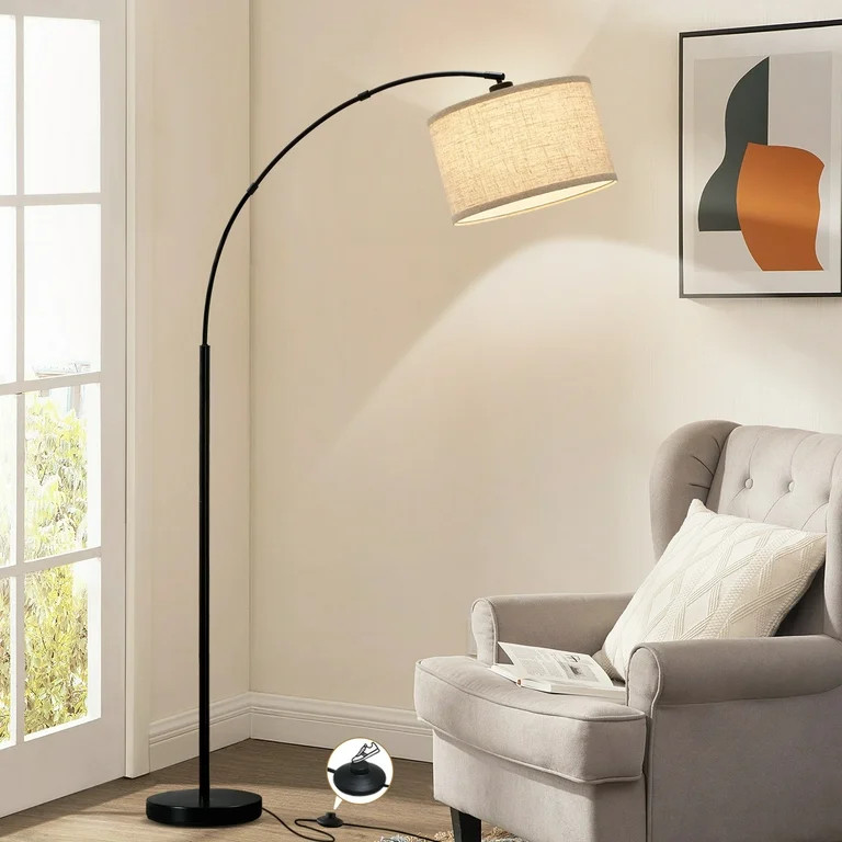 Natyswan Arc Floor Lamps for Living Room Lighting, Modern Arched Lamp with Foot Switch, Adjustabl... | Walmart (US)
