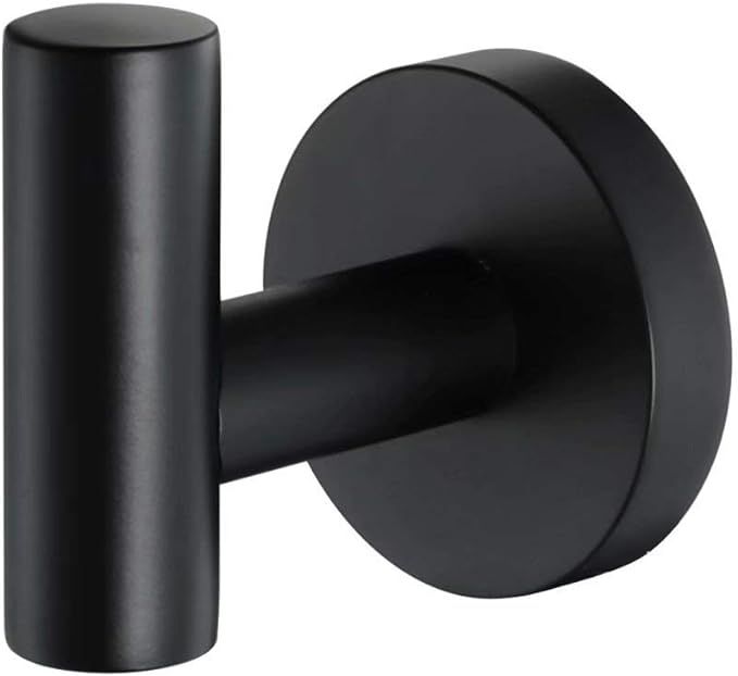 Interior Solutions Bath Coat Hook Black Single Towel Hook Stainless Steel Bathroom Shower Holder ... | Amazon (US)