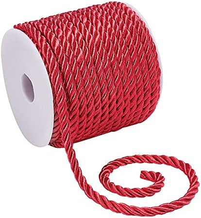 PH PandaHall 19.6 Yard Red Silk Rope 3-Ply Christmas Cording 5mm Twisted Cord Rope Twisted Cord T... | Amazon (US)
