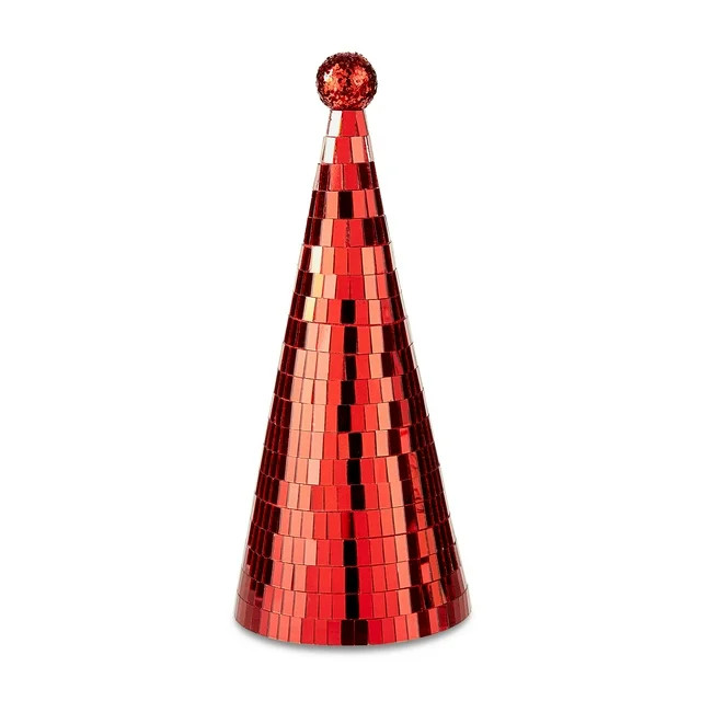 Red Disco Ball Christmas Tree Tabletop Decor, 9 in, by Holiday Time | Walmart (US)
