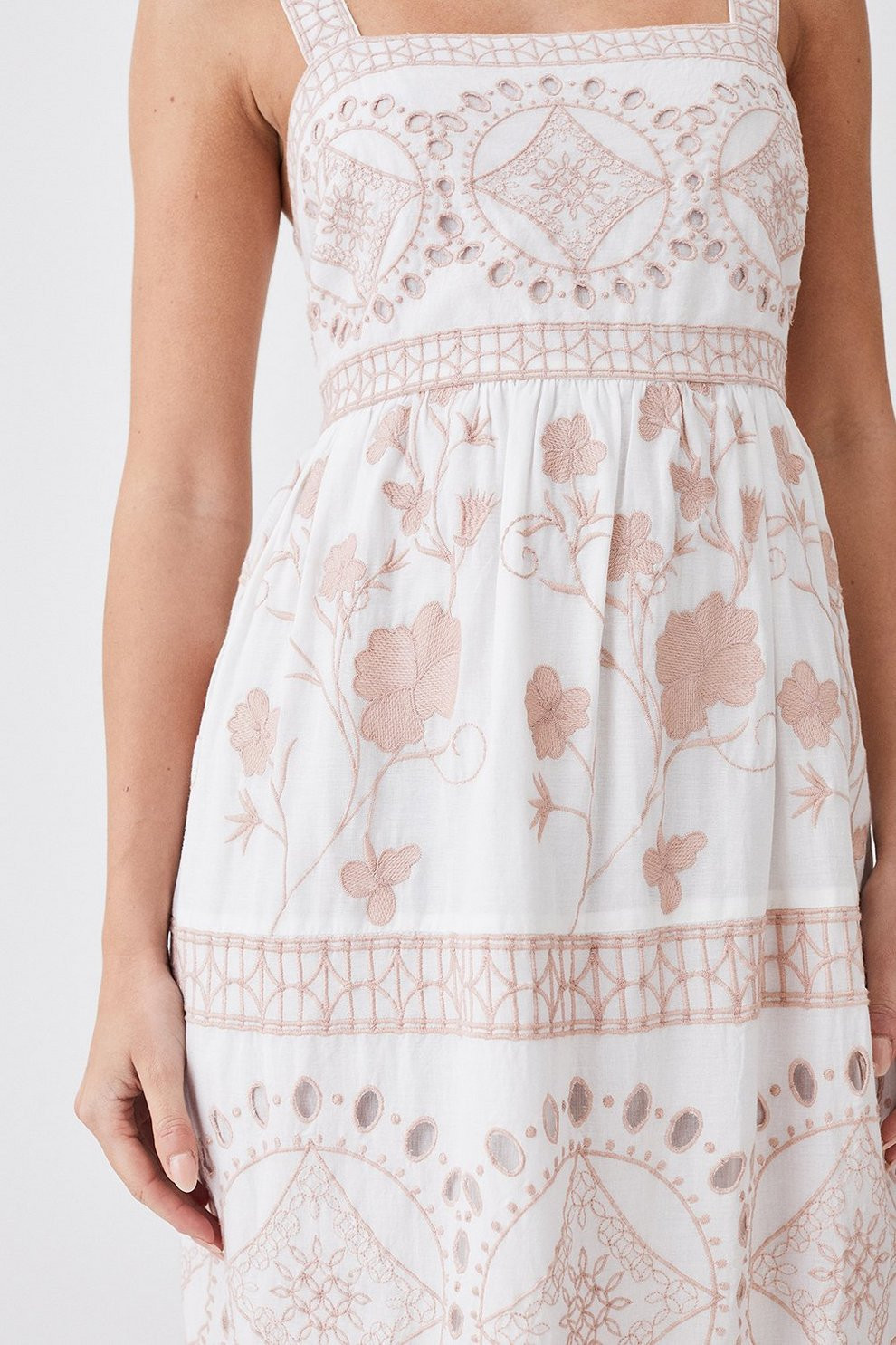 Floral & Geo Embroidered Woven Midaxi | Karen Millen US