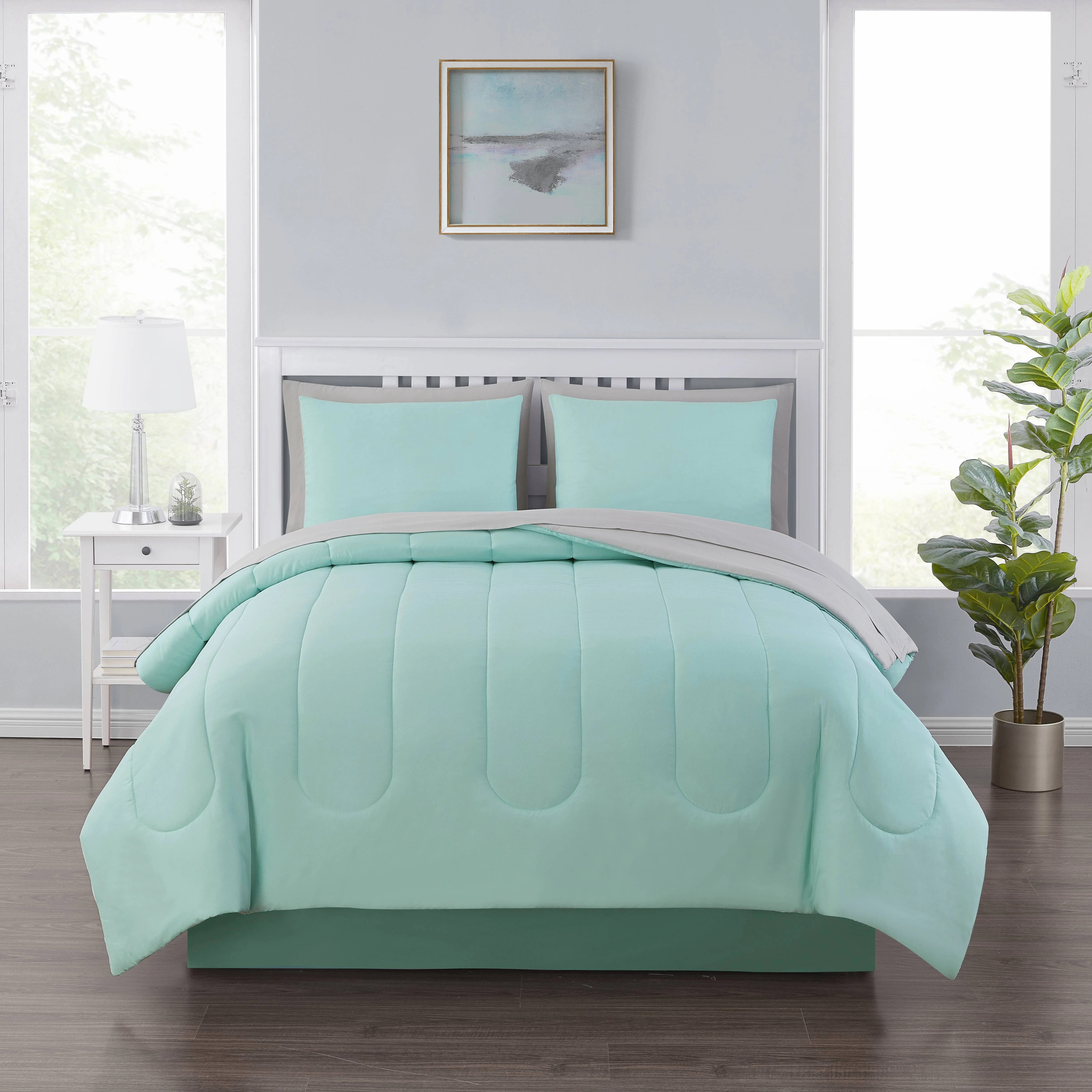 Mainstays Green 6 Piece Bed in a Bag Comforter Set, Twin - Walmart.com | Walmart (US)