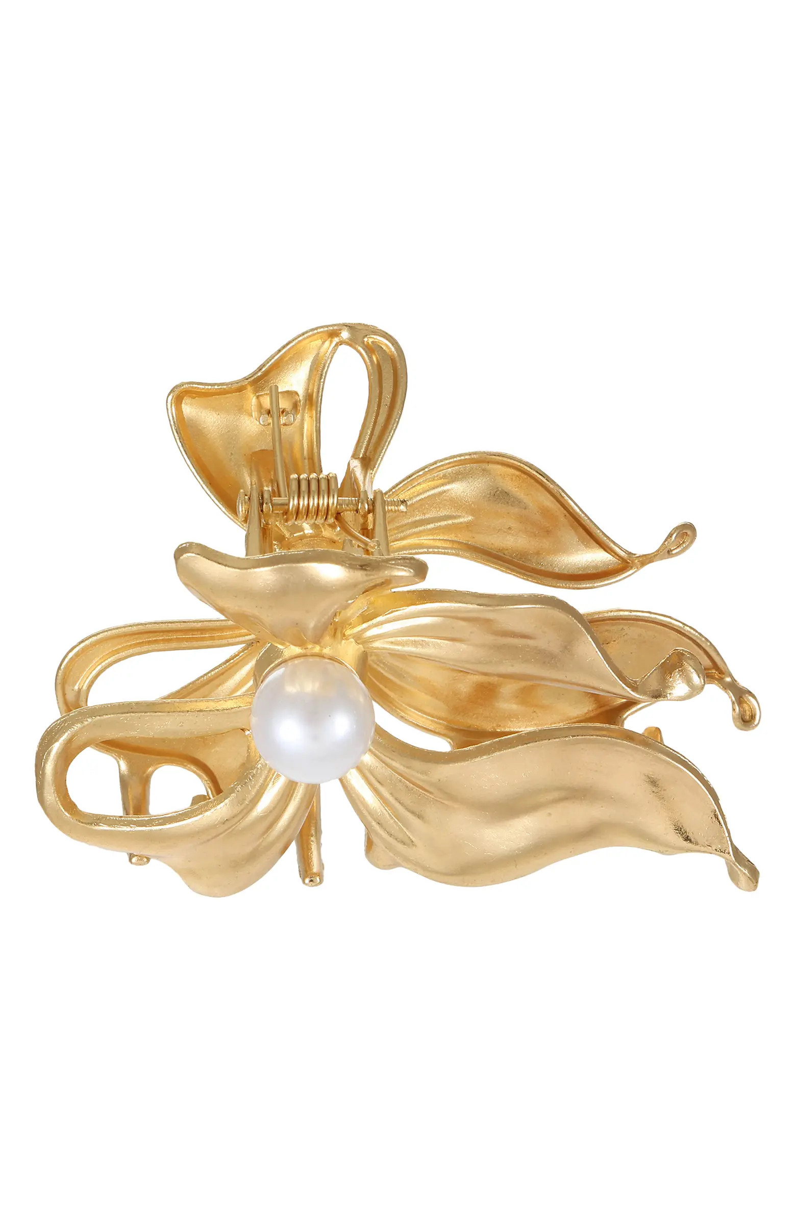 Faux Pearl Bow Claw Clip | Nordstrom