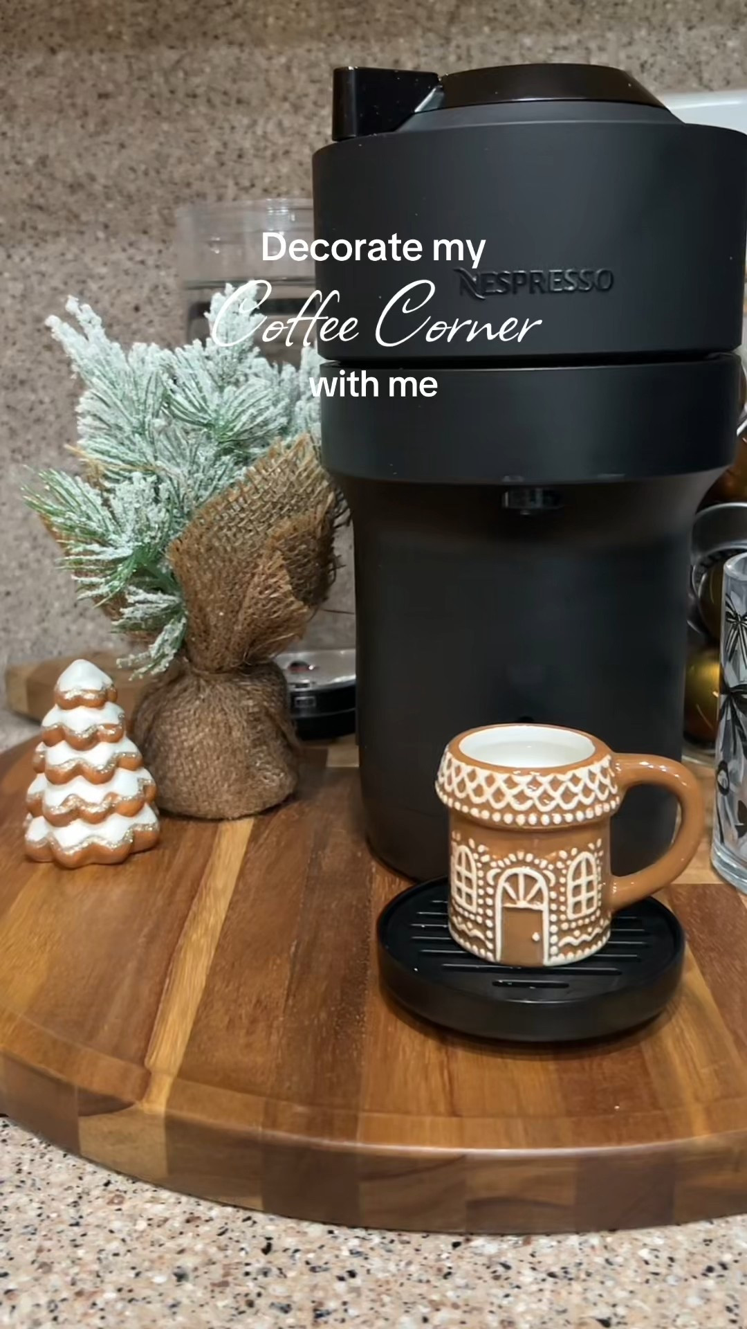 My little corner of happiness 😍☕️✨🎄 #coffeebar #christmasdiy #nespresso #nespressorecipes #coffeeathome 

#LTKHoliday #LTKHome #LTKmorningroutine