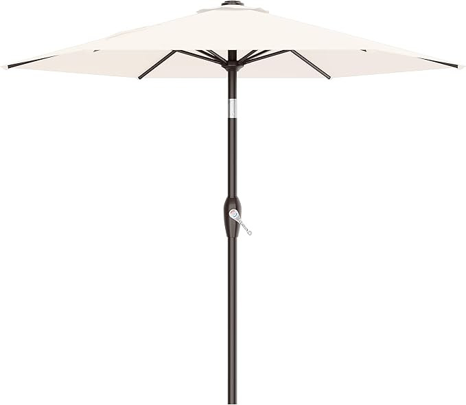 AreShark 7.5FT Patio Umbrella Table Market Umbrella with 6 Sturdy Ribs, Button Tilt/Crank, Heavy-... | Amazon (US)