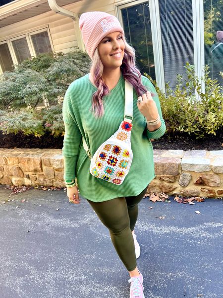 ✨SIZING•PRODUCT INFO✨
⏺ Green Ribbed Crewneck Tunic •• L •• TTS •• Walmart 
⏺ Crochet Sling Bag •• Altar’d State 
⏺ Olive Green Leggings •• Target •• XL 
⏺ Pink Barbie Beanie •• Walmart 
⏺ Pink Canvas Platform Sneakers •• TTS •• Walmart 
⏺ Green Bead Bracelets •• Coco’s Beads
⏺ Bead Wrap Boho Bracelet •• Victoria Emerson

👋🏼 Thanks for stopping by!

📍Find me on Instagram••YouTube••TikTok ••Pinterest ||Jen the Realfluencer|| for style, fashion, beauty and…confidence!

🛍 🛒 HAPPY SHOPPING! 🤩

#walmart #walmartfinds #walmartfind #founditatwalmart #walmart style #walmartfashion #walmartoutfit #walmartlook  #fall #falloutfit #fallfashion #fallstyle #falloutfitidea #falloutfitinspo #autumn #autumnstyle #autumnfashion #autumnoutfit  #lounge #loungewear #loungeoutfit #loungewearoitfit #loungestyle #loungewearstyle #loungefashion #loungewearfashion #loungelook #loungewearlook  #leggings #style #inspo #fashion #leggingslook #leggingsoutfit #leggingstyle #leggingsoutfitidea #leggingsfashion #leggingsinspo #leggingsoutfitinspo #sneakersfashion #sneakerfashion #sneakersoutfit #tennis #shoes #tennisshoes #sneakerslook #sneakeroutfit #sneakerlook #sneakerslook #sneakersstyle #sneakerstyle #sneaker #sneakers #outfit #inspo #sneakersinspo #sneakerinspo #sneakerinspiration #sneakersinspiration #pink #pinklook #lookswithpink #outfitwithpink #outfitsfeaturingpink #pinkaccent #pinkoutfit #pinkoutfits #outfitswithpink #pinkstyle #pinkoutfitideas #pinkoutfitinspo #pinkoutfitinspiration #green #olive #olivegreen #hunter #huntergreen #kelly #kellygreen #forest #forestgreen #greenoutfit #outfitwithgreen #greenstyle #greenoutfitinspo #greenlook #greenoutfitinspiration 
#under10 #under20 #under30 #under40 #under50 #under60 #under75 #under100
#affordable #budget #inexpensive #size14 #size16 #size12 #medium #large #extralarge #xl #curvy #midsize #blogger #vlogger
budget fashion, affordable fashion, budget style, affordable style, curvy style, curvy fashion, midsize style, midsize fashion



#LTKfindsunder100 #LTKfindsunder50 #LTKmidsize
