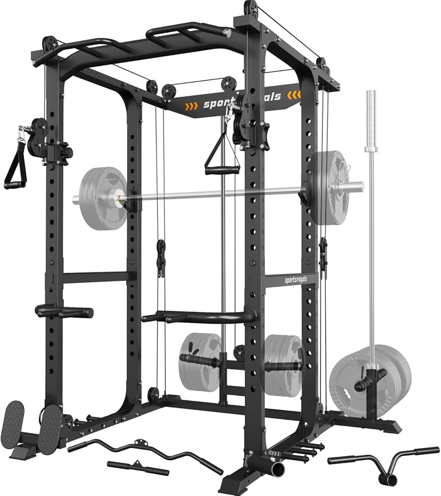 Sportsroyals Power Cage,1600lbs Multi-Function Power Rack with Adjustable Cable Crossover System ... | Amazon (US)