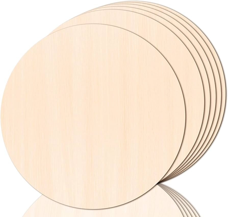 JOICEE 6PACK Wood Circles for Crafts，14 Inch Unfinished wood rounds Discs for Door Hanger Sign ... | Amazon (US)