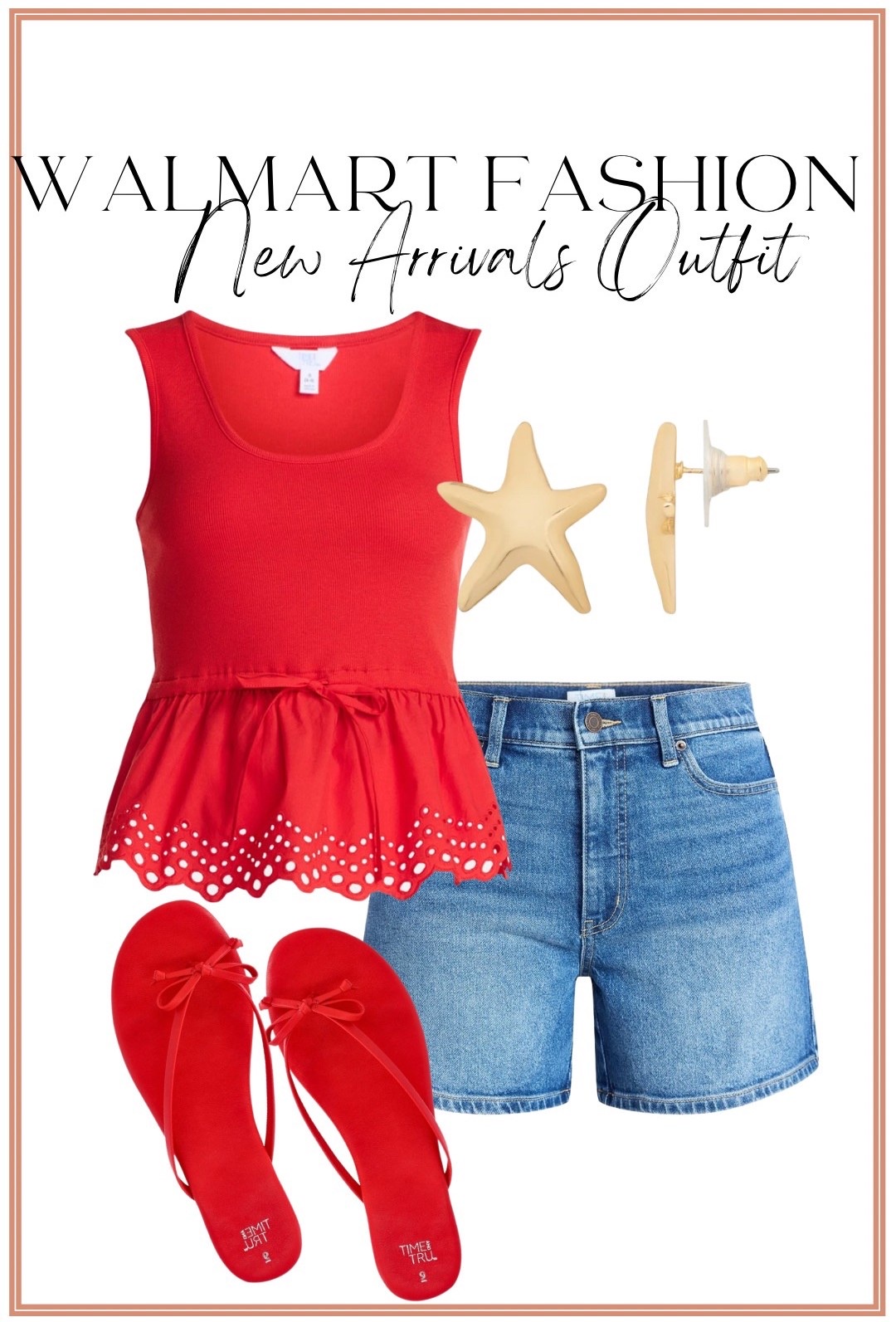 RUNNNN for this $17 red eyelet top ❤️ I saw it and added to cart immediately—no hesitation!! The scalloped hem + peplum detail is SO flattering and gives that high-end look for less.

Paired with classic denim shorts and these red sandals… it’s the cutest easy summer outfit ☀️ perfect for everything from backyard hangs to beach days!

This one is going to be a best seller, I already know it 👏

#walmartfashion #walmartfinds #summeroutfits #eyelettop #affordablefashion #momstyle #casualsummer #denimshorts #outfitinspo #everydayoutfits #styleforless #redoutfit

#LTKPetite #LTKootd