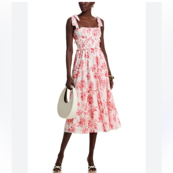 Aqua Floral Tie Strap MIDI Dress New with Tags XS | Poshmark