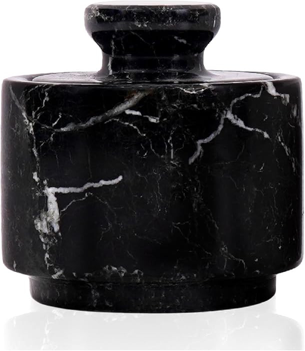 MARBLOUS KRAFTS Marble Salt Cellar 3" Black Zebra Stone salt dish, Sugar, Seasoning salt containe... | Amazon (US)