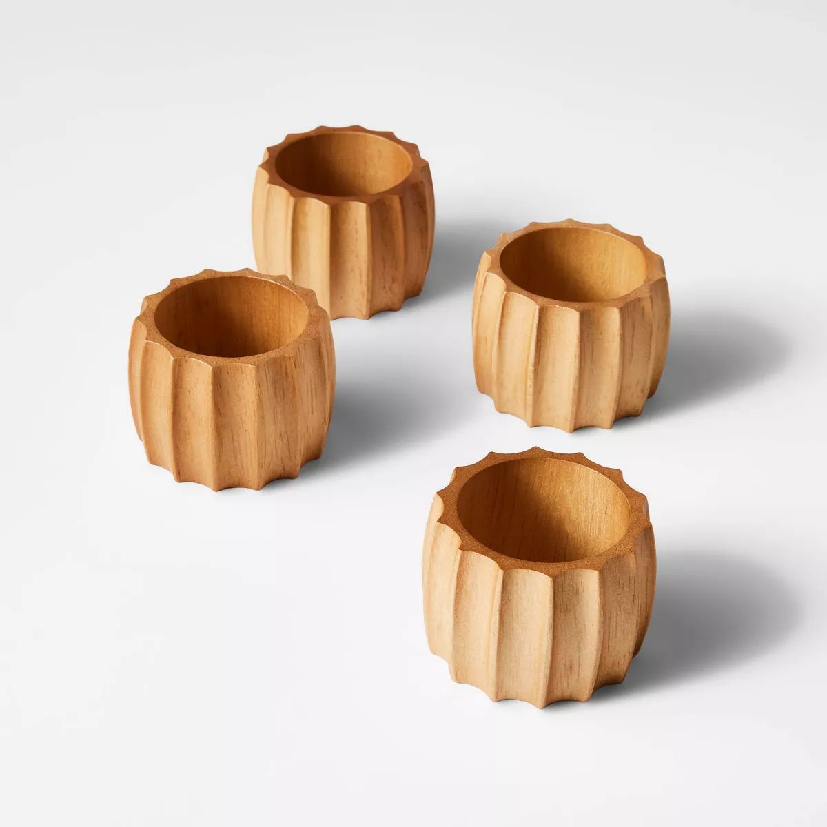 4pc Wood Napkin Rings Brown - Threshold™ designed with Studio McGee | Target