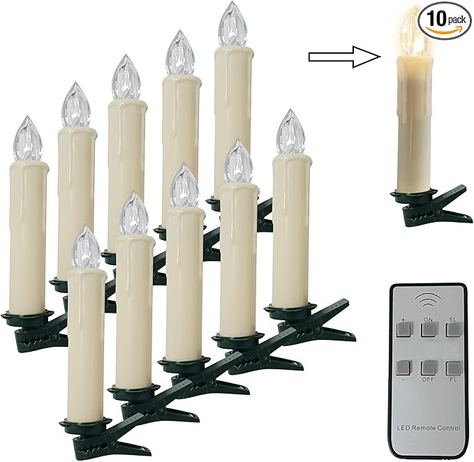 Short Candlesticks LED Taper Candle, Remote Candle Sticks Battery Operated Chandelier Flameless C... | Amazon (US)