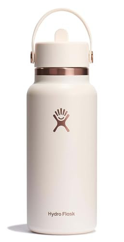 Hydro Flask Water Bottle - Insulated Stainless Steel - Wide Straw Lid, Non Spill, Leakproof in 32 Oz Ivory Rose Gold | Amazon (US)