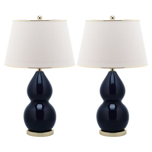 S/2 Mia Double-Gourd Lamps | One Kings Lane