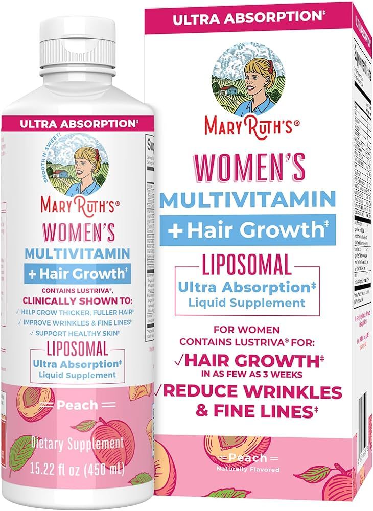 MaryRuth Organics Women's Multivitamin + Lustriva Hair Growth Liposomal, Biotin 10000mcg, Clinica... | Amazon (US)