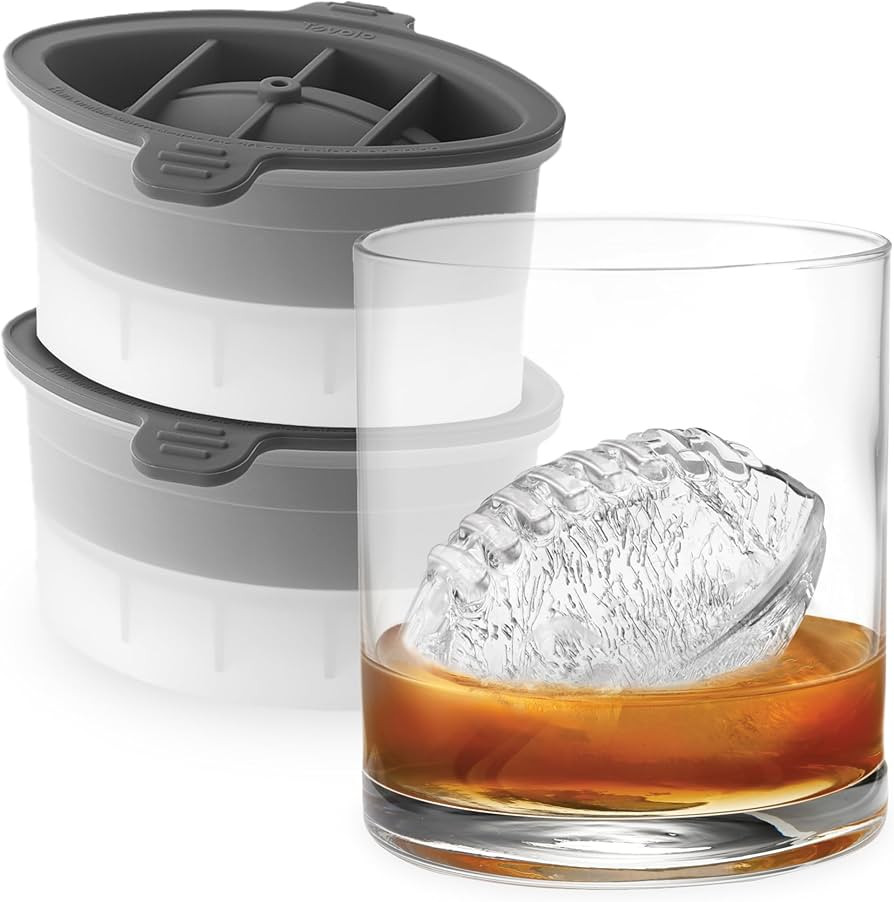 Tovolo Craft Ice Molds – Large Football Ice Spheres for Sports Fans - Whiskey, Bourbon, Cocktai... | Amazon (US)