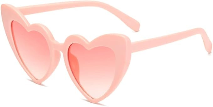 YooThink Love Heart Shaped Sunglasses for Women ,Vintage Cat Eye Mod Style Retro Glasses | Amazon (US)