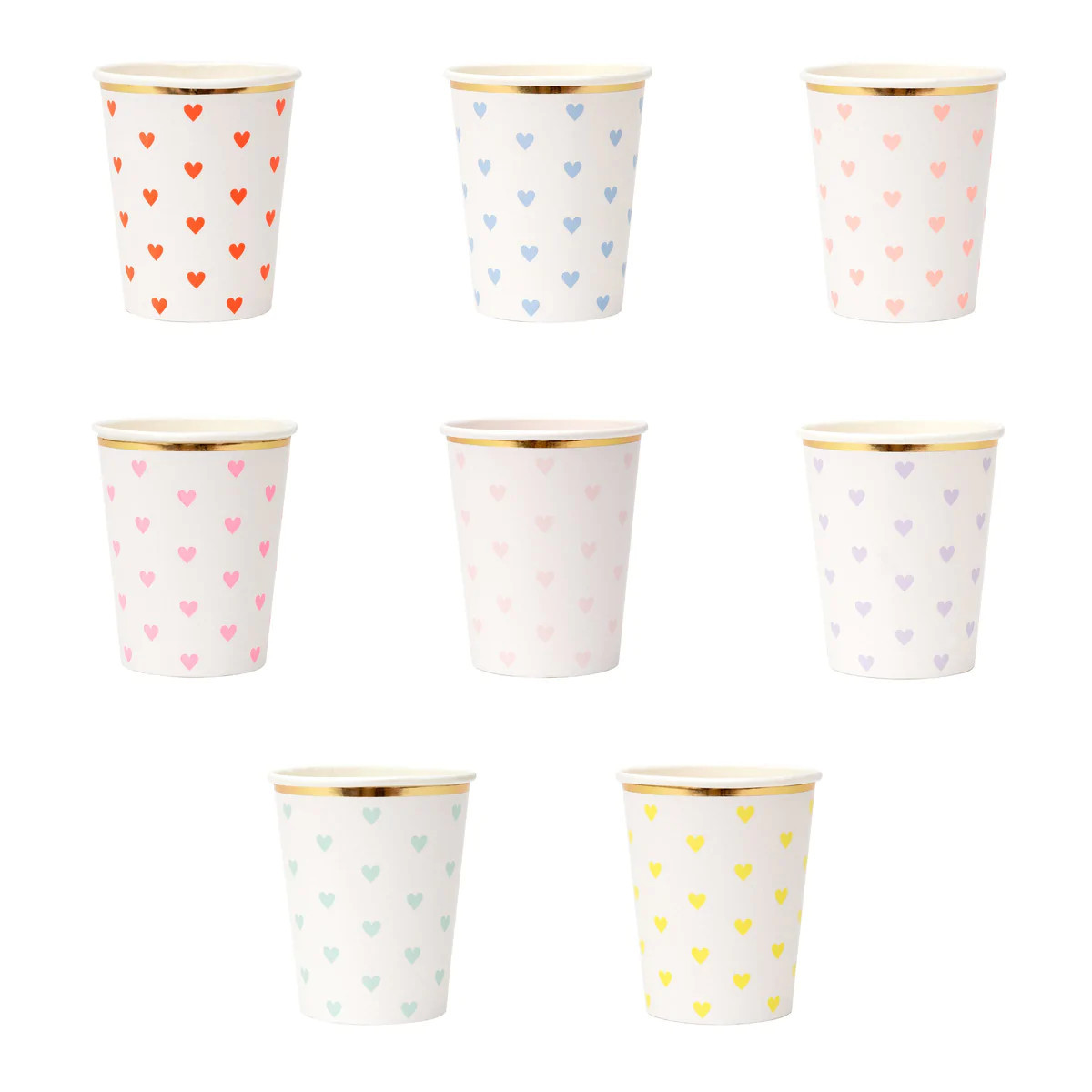 Party Palette Heart Cups (x 8) | Meri Meri