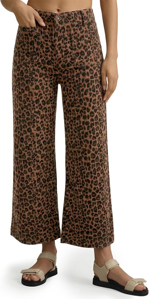 Tankaneo Womens Cropped Striped Jeans Casual High Waisted Stretchy Polka Dots Straight Leg Denim ... | Amazon (US)