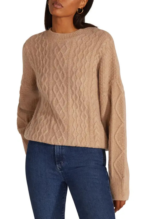 Favorite Daughter Oversize Cable Knit Sweater in Tawny Birch at Nordstrom, Size Small | Nordstrom