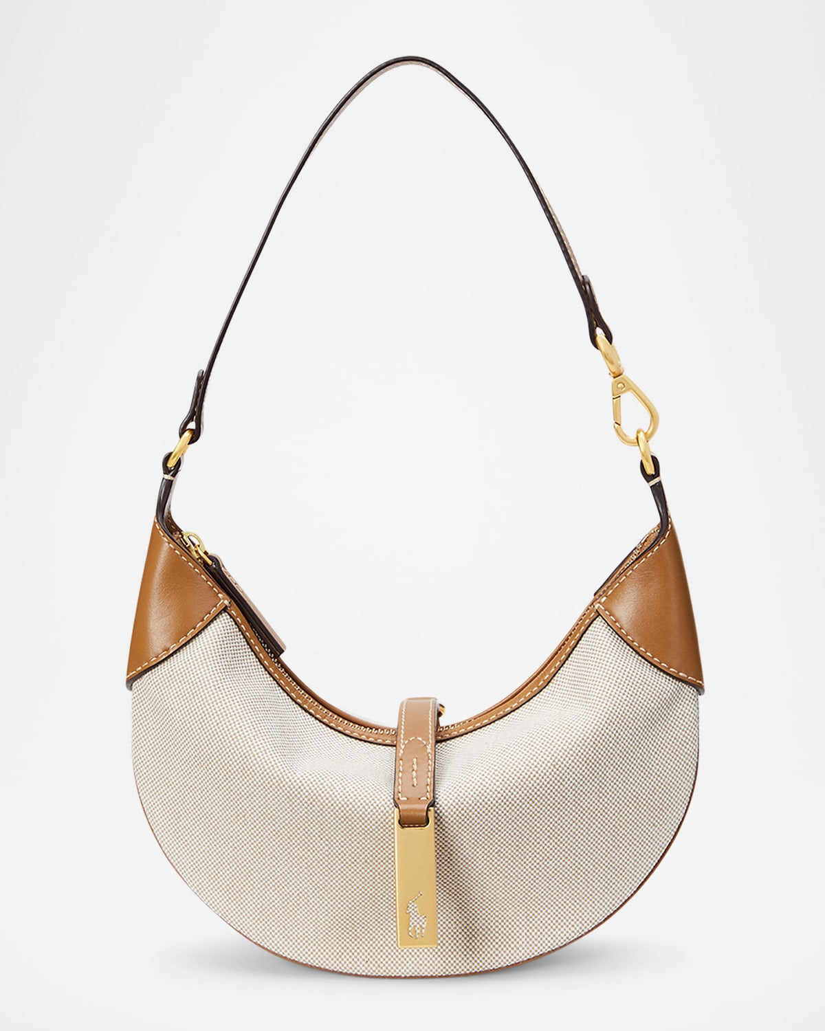 Polo ID Small Heritage Canvas Shoulder Bag | Neiman Marcus