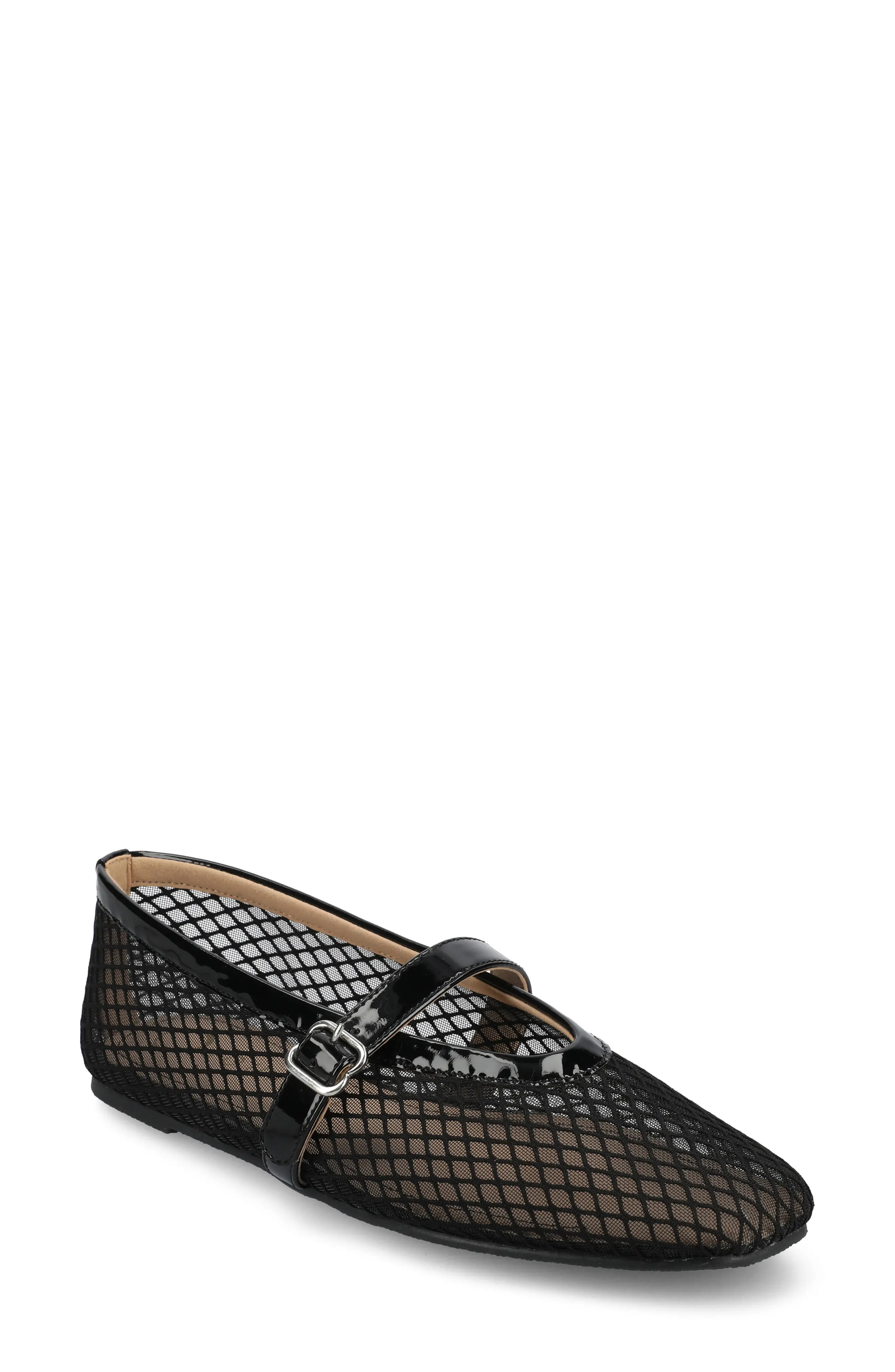 Journee Collection Casha Mesh Mary Jane Flat in Red Mesh at Nordstrom Rack, Size 6 | Nordstrom Rack