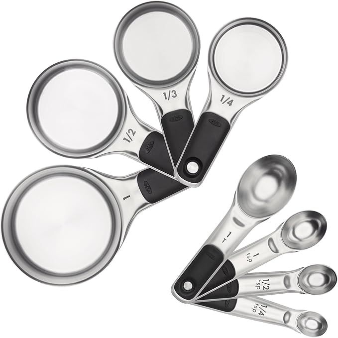 OXO Good Grips 8 Piece Stainless Steel Measuring Cups and Spoons Set | Amazon (US)