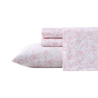 Bella 4-Piece Pink Cotton Queen Sheet Set | The Home Depot