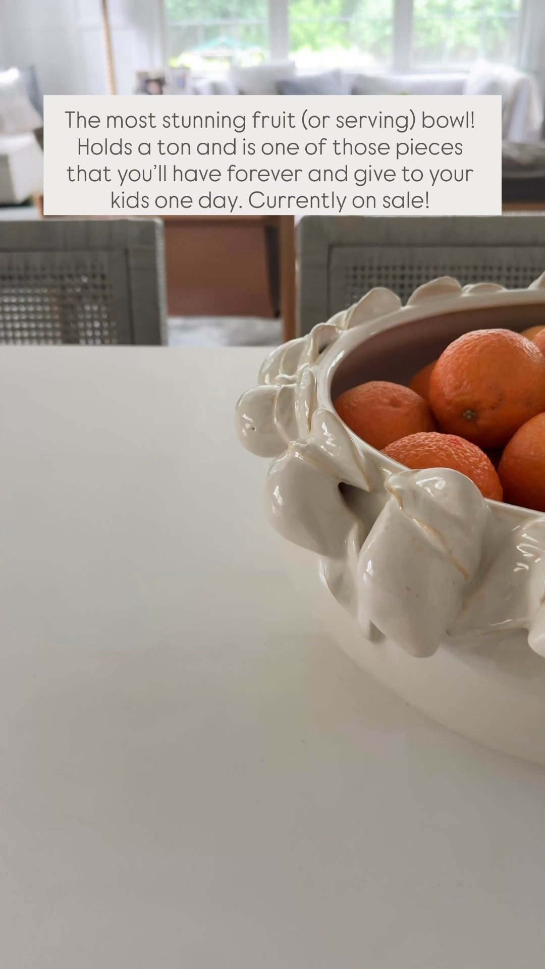 The most stunning fruit (or serving) bowl from McGee & Co! Holds a ton and is one of those pieces that you’ll have forever and give to your kids one day. Currently on sale!

#LTKSaleAlert #LTKHome #LTKvlog