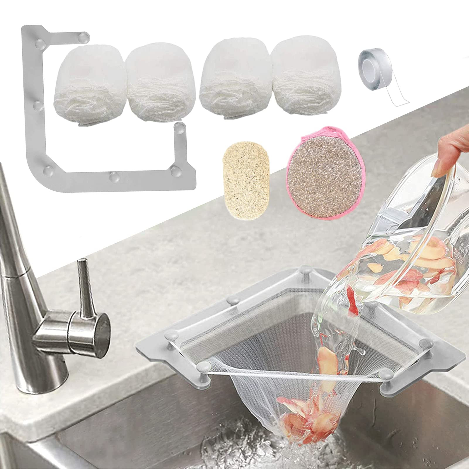 Kitchen Sink Triangle Tri-Holder Filter, Kitchen Sink Strainer, Sink Drain Strainer, with a Trian... | Amazon (US)