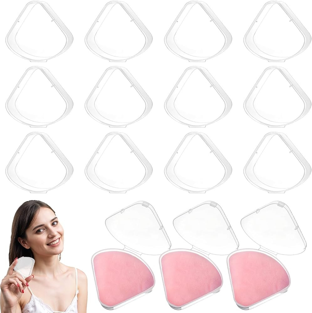 12 PCS Triangle Powder Puff Holder Cases Clear Makeup Puff Case Portable Cosmetic Puffs Protectiv... | Amazon (US)