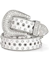UnFader Womens Men Rhinestone Western Belts Bling Cowgirl Designer Diamond Studded Belts for Jean... | Amazon (US)