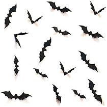 HOZZQ DIY Halloween Party Supplies PVC 3D Decorative Scary Bats Wall Decal Wall Sticker, Hallowee... | Amazon (US)