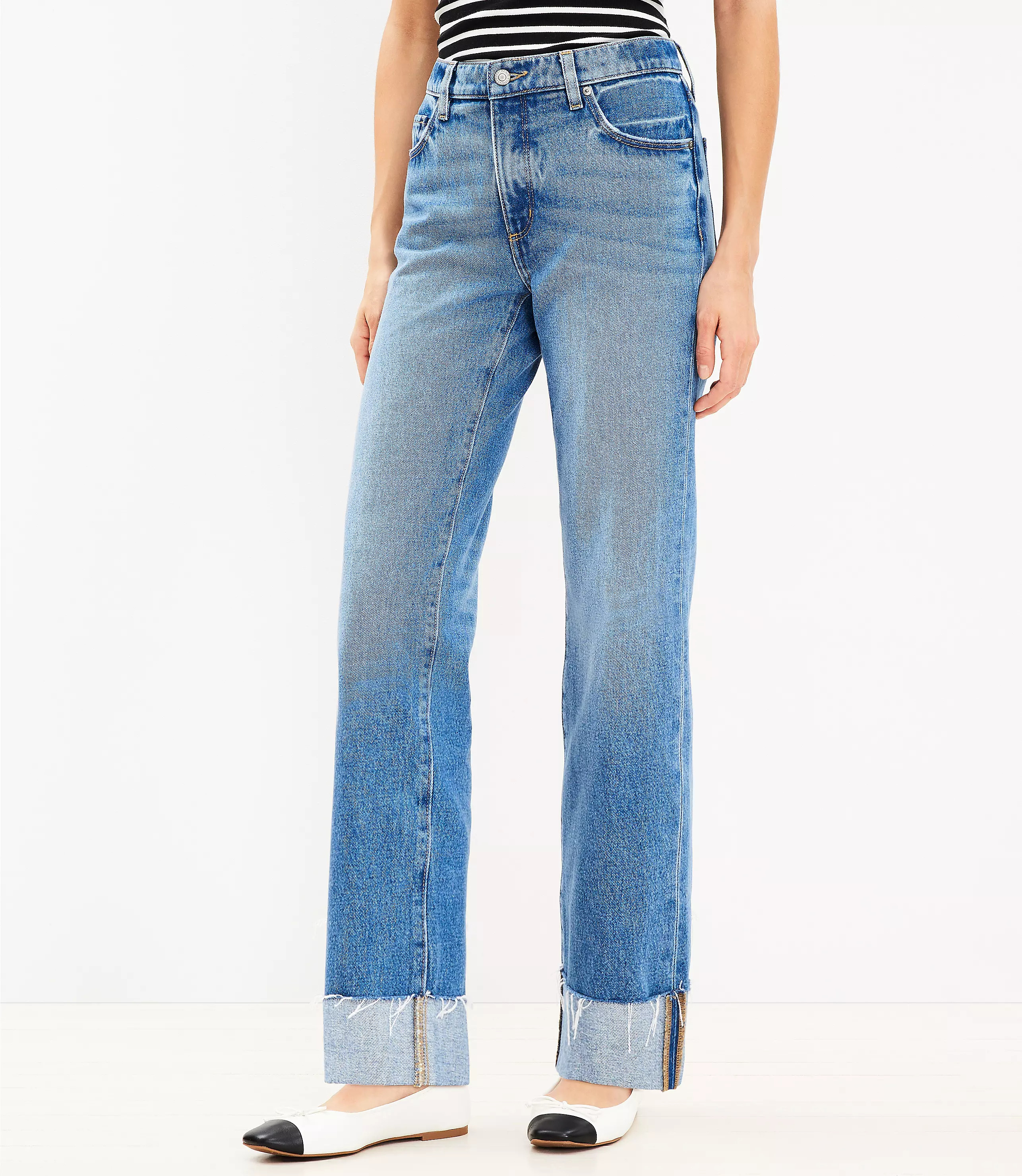 Curvy Slouchy Boyfriend Jeans in Classic Mid Wash | LOFT