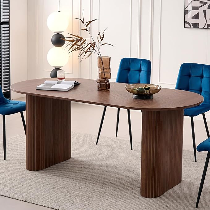 70.8" Oval Dining Table for 4 6 Person, Modern Farmhouse Kitchen Dinner Table for Breakfast Dinin... | Amazon (US)