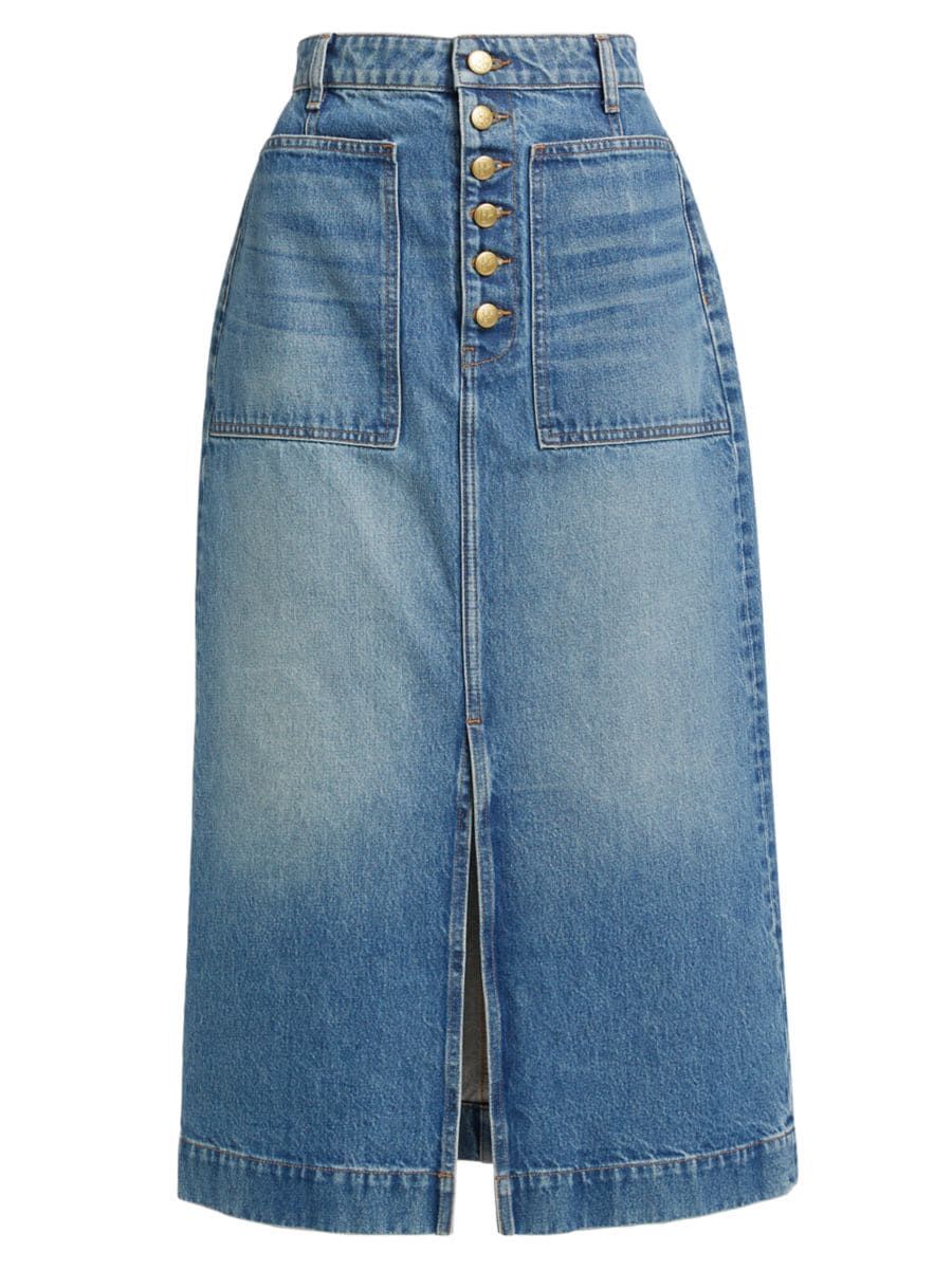 Bea Denim Midi-Skirt | Saks Fifth Avenue