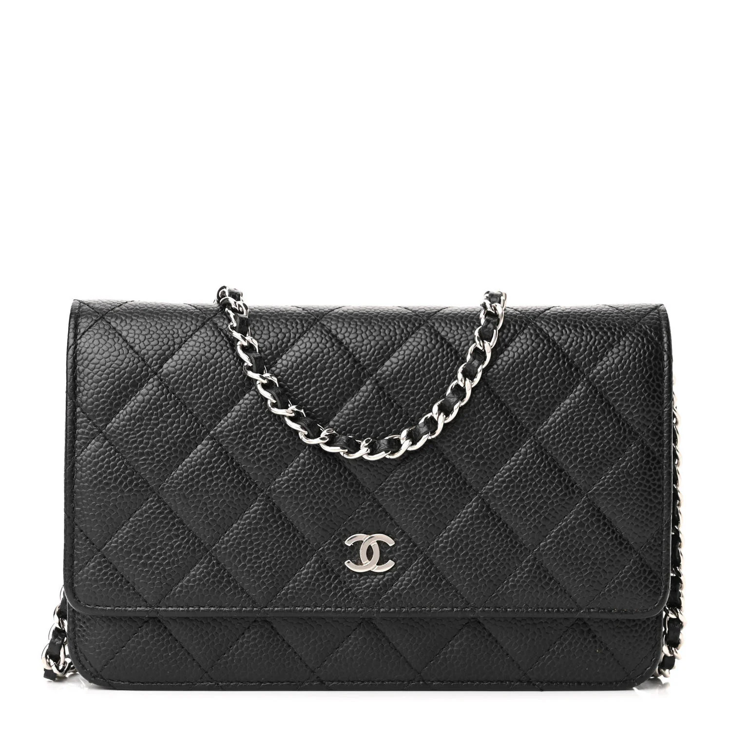 CHANEL Caviar Quilted Wallet On Chain WOC Black | FASHIONPHILE (US)
