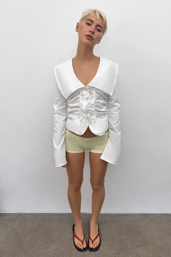 RUFFLE COMBINATION SHIRT | Zara US