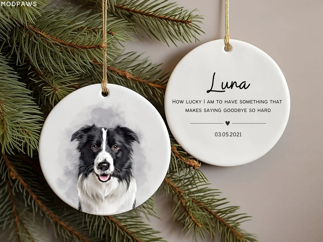 Personalized Pet Watercolor Ornament Using Pet's Photo Name Custom Ornament Christmas Dog Ornamen... | Etsy (US)