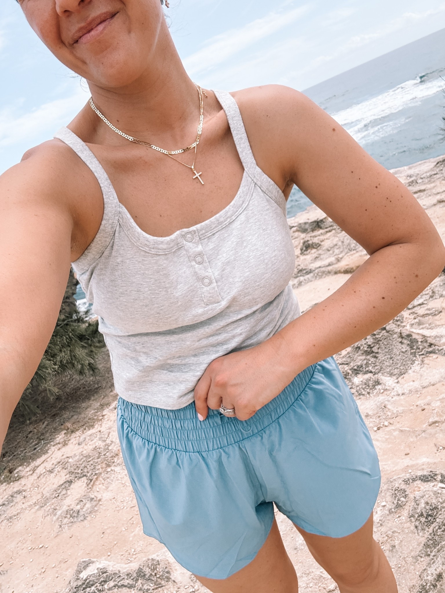 Best workout shorts ever!! Wore these all last summer 4 months postpartum . And I love this support tank with built in bra. 

#LTKActive #LTKmomlife