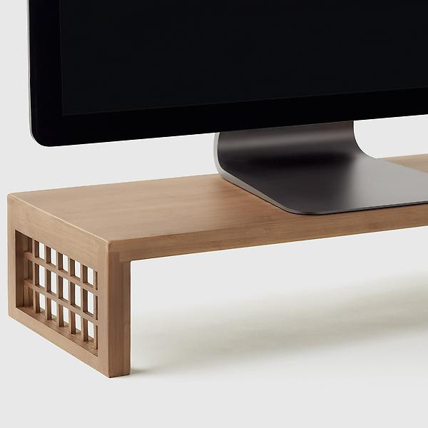 Marie Kondo Shoji Bamboo Monitor Stand Ink Black | The Container Store