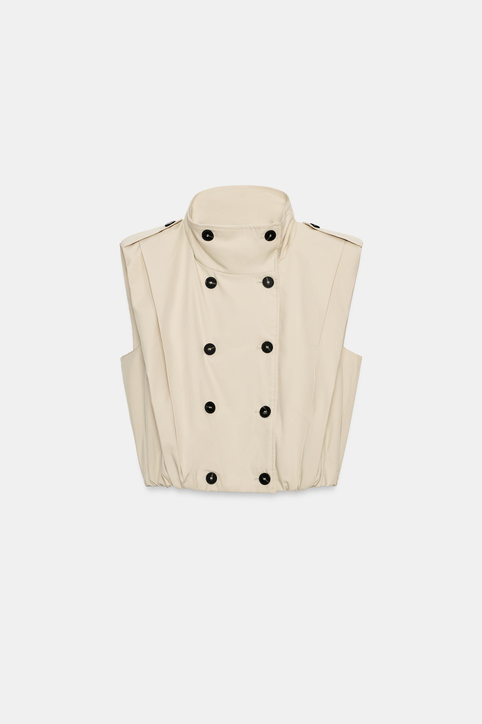 PLEATED BUTTON-UP VEST | Zara US