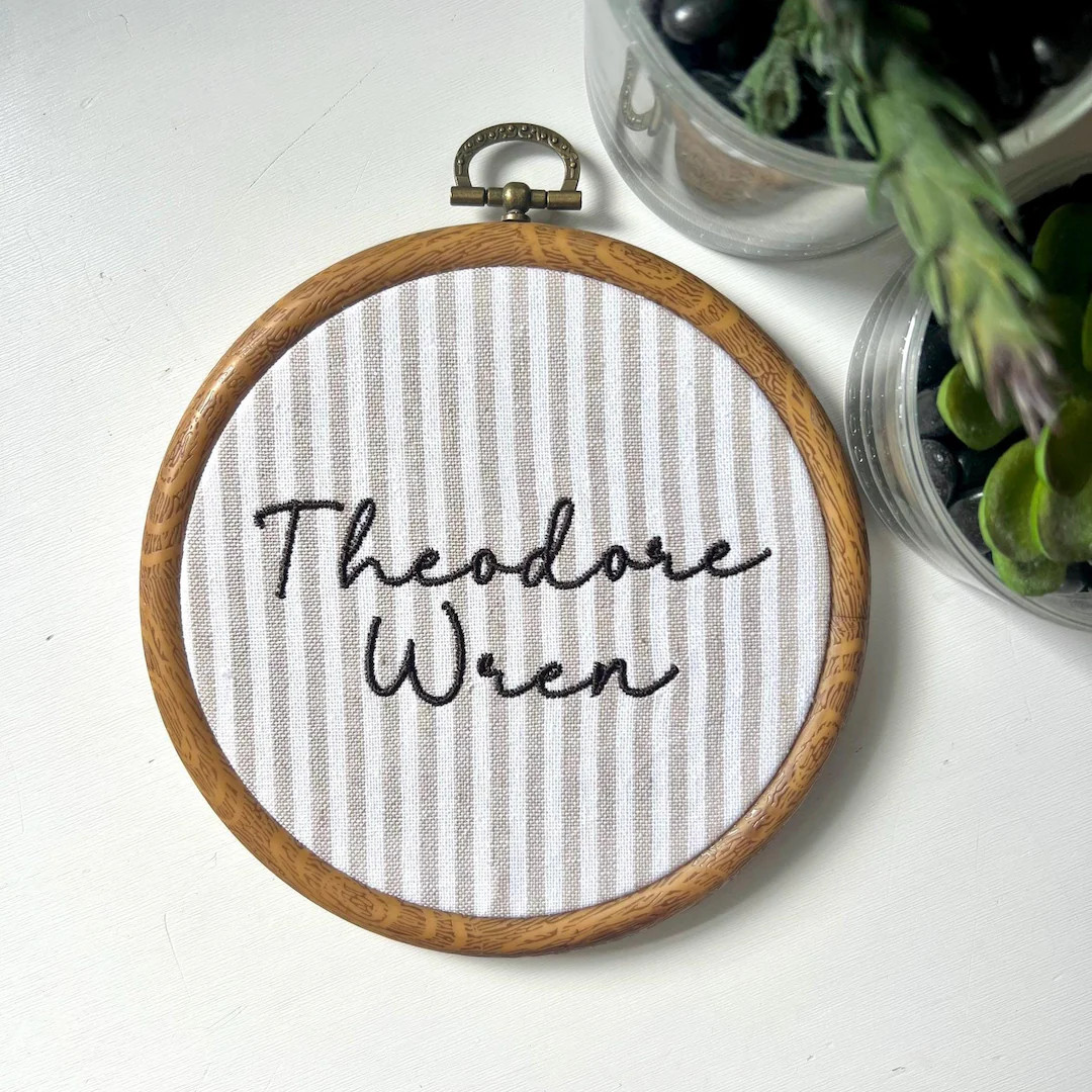 Personalized Embroidered Baby Announcement | Custom Birth Announcement Hoop | Baby Name Sign | Ho... | Etsy (US)